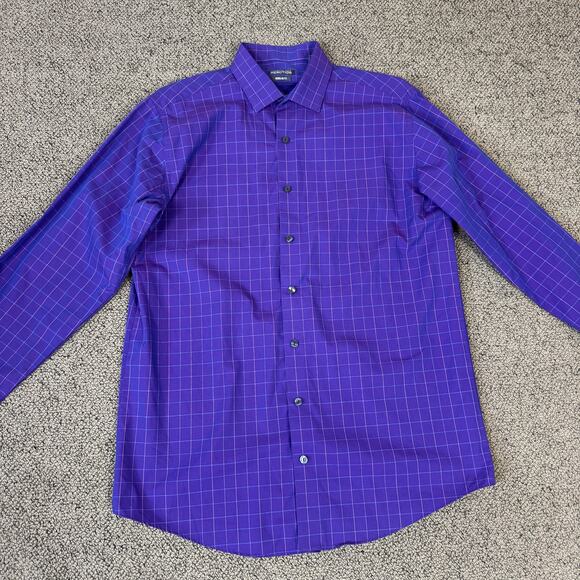 Kenneth Cole Reaction Regular Fit Cotton Button Up Shirt US Men's 15.5/34-35 - Picture 2 of 8